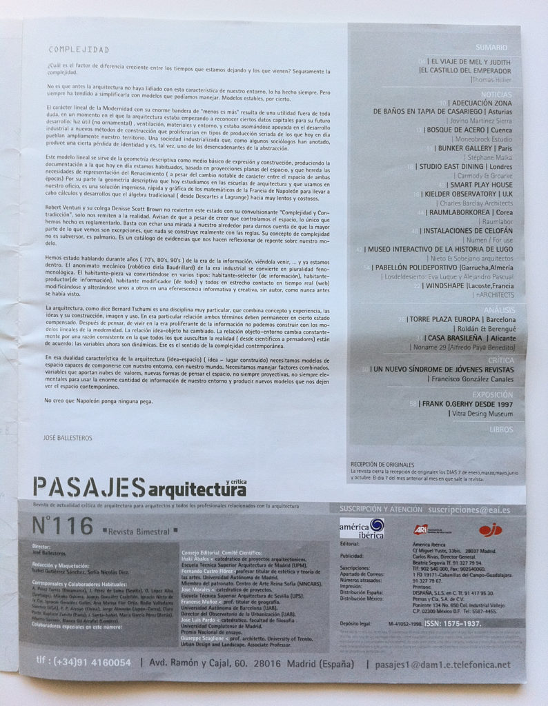 Pasajes de Arquitectura y Crítica n.116